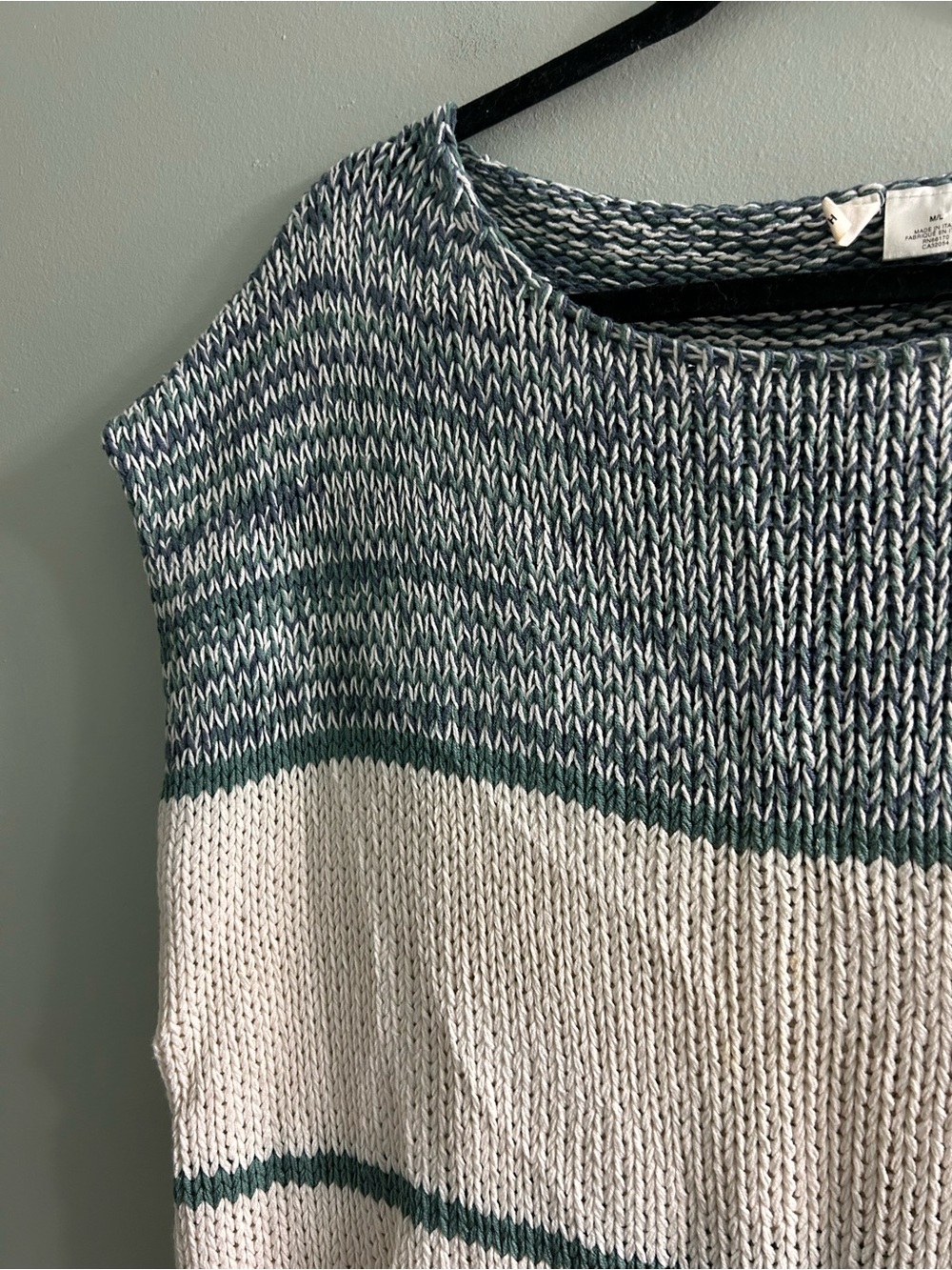 Anthropologie moth made in Italy knit sweater vest short sleeve oversized M/L